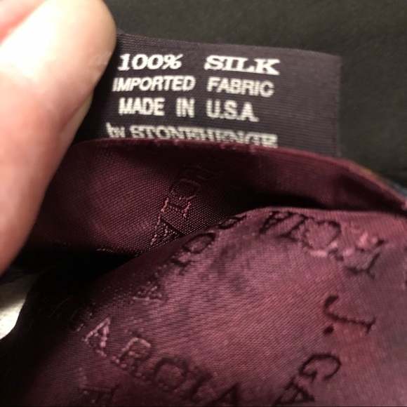 Jerry Garcia 100% Silk Tie. Red Room Collection. Burgundy, Black & Gold. Flaw‎ - Picture 6 of 8